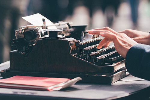 Ghostwriter with a typewriter