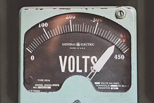 High voltage reading on meter